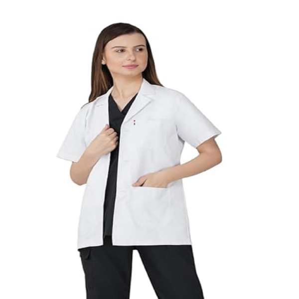 White Half Sleeves Doctor Apron Lab Coat – Uniform Wholesaler